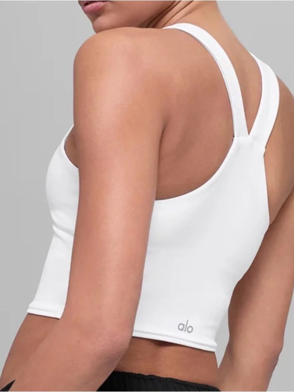 Alo Women’s White V-Neck Cropped Tank Top